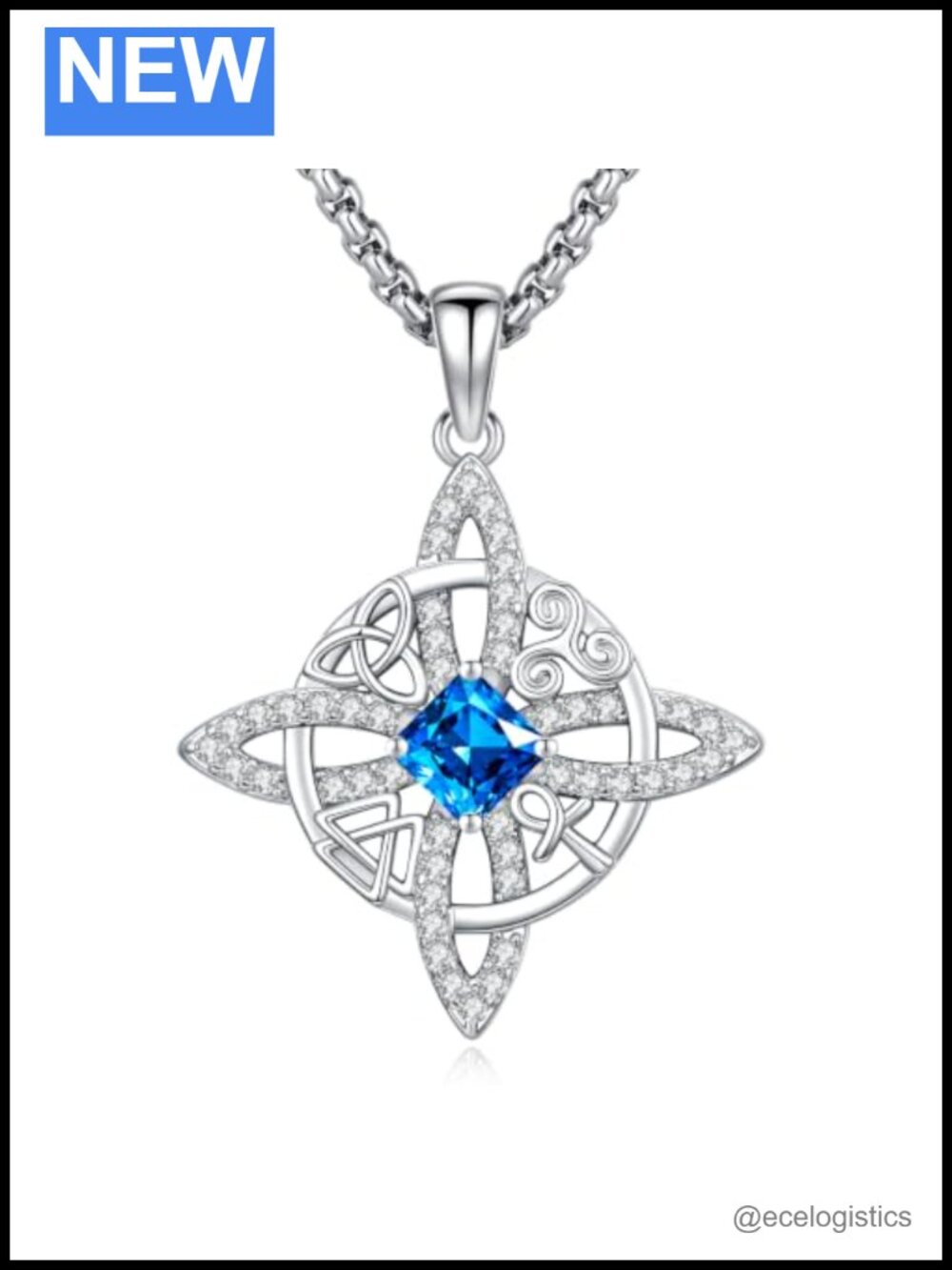 Witches Knot Pendant Necklace Silver Plated Copper Adjustable Chain Women